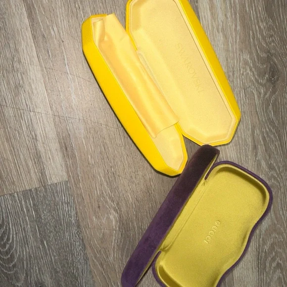Lot of 2 empty glasses holder Gucci & Swarovski Purple/Yellow One Size - Picture 8 of 9